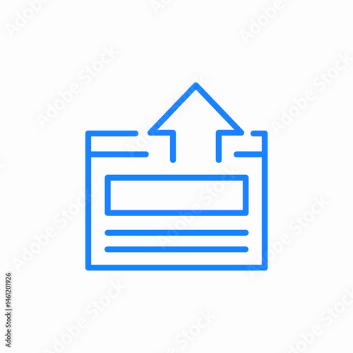 box arrow up icon sign vector