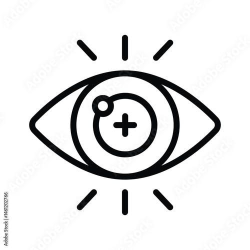 Business vision icon creatively designed in line style