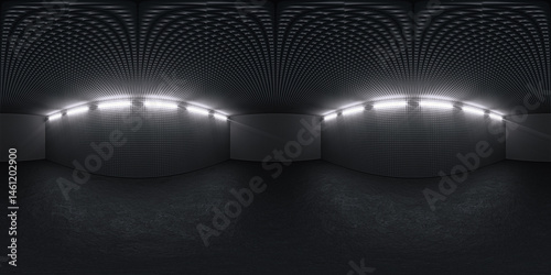 Fototapeta Naklejka Na Ścianę i Meble -  HDRI. Acoustical Soundproof room. Full spherical panorama 360 degrees. 3D render illustration. Music room.