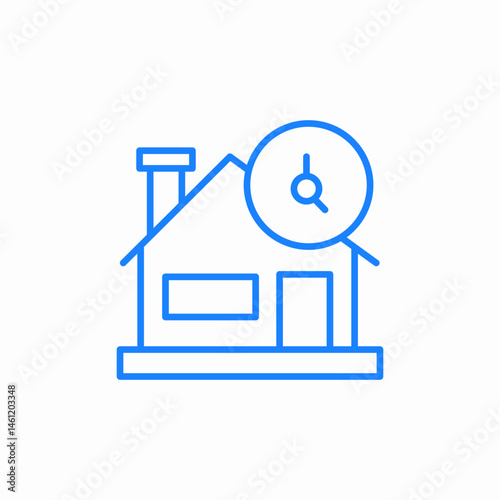 clock house icon sign vector