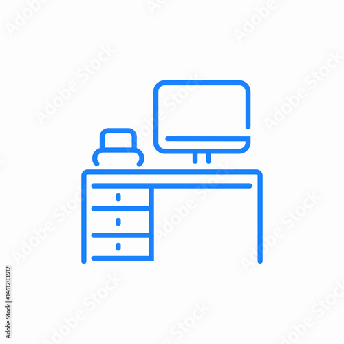 computer desk icon sign vector