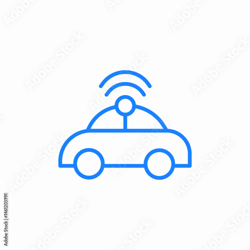 connected car icon sign vector