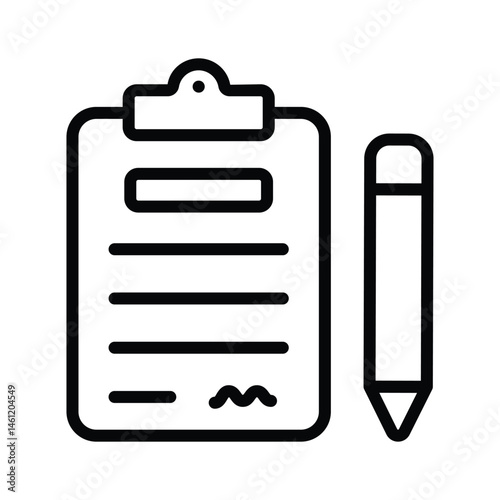 Easy to edit linear style icon showing business contract