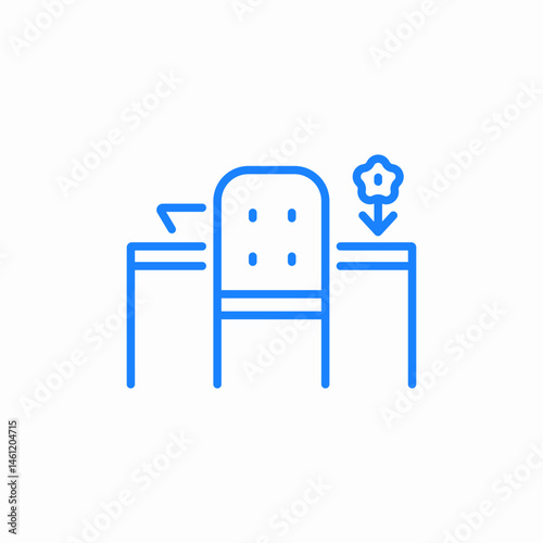 desk chairs icon sign vector