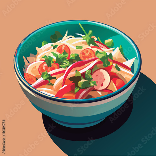 Colorful vegetable salad in a bowl.