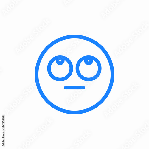 face eyes up icon sign vector