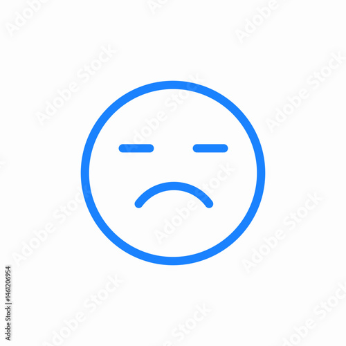 face sad frowning icon sign vector