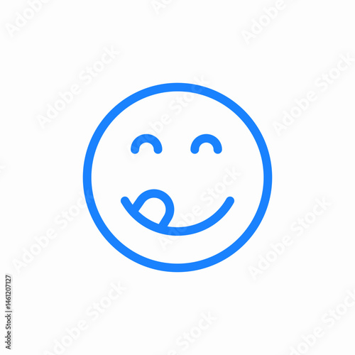 face savouring food icon sign vector