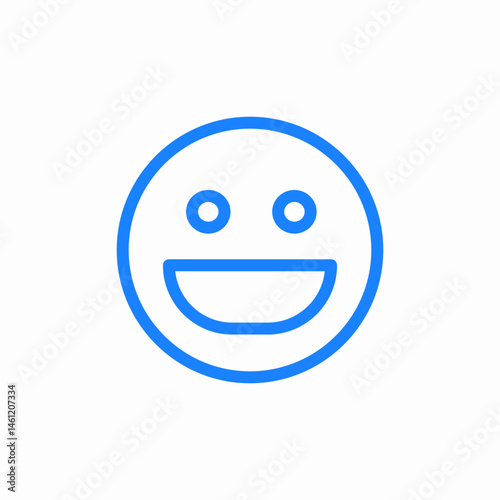 face smiling big eyes icon sign vector