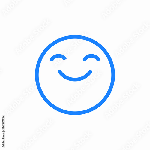 face slightly smiling icon sign vector
