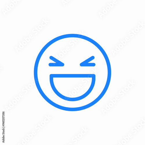 face smiling open mouth icon sign vector