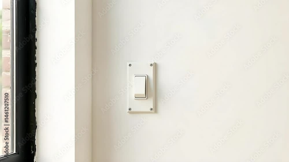 White Light Switch on a Wall Minimalist Home Interior Design Element White Light Switch on a Wall Minimalist Home Interior Design Element