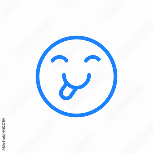face smiling tongue out icon sign vector