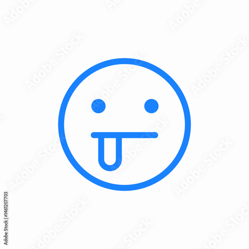 face stuck out tongue icon sign vector