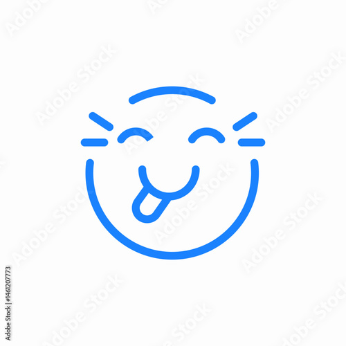 face winking tongue squinting icon sign vector