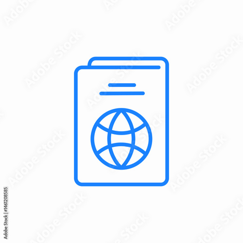 foreign passport icon sign vector
