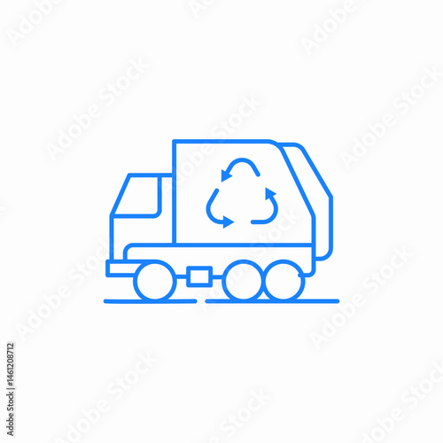 garbage truck icon sign vector