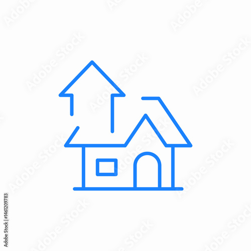 house arrows up icon sign vector