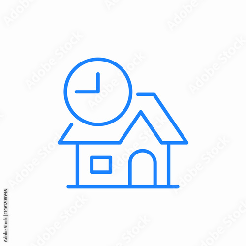 house clock icon sign vector