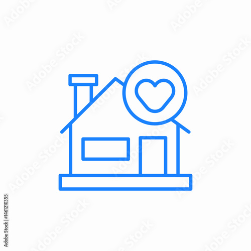house heart icon sign vector