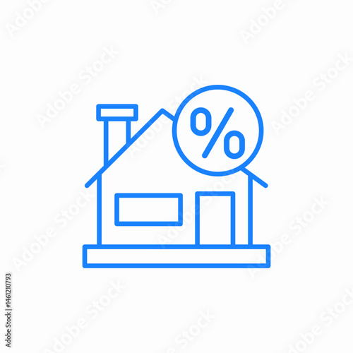 house percent icon sign vector