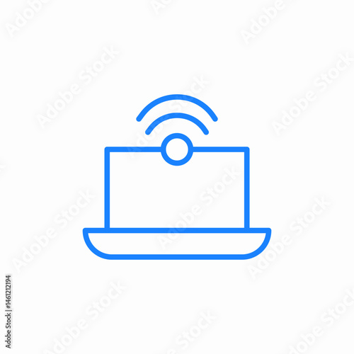 laptop signal icon sign vector