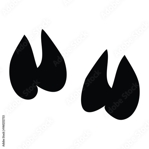 bull footprint paw track silhouette vector flat illustration design