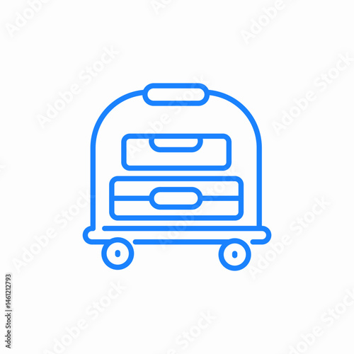 luggage cart icon sign vector