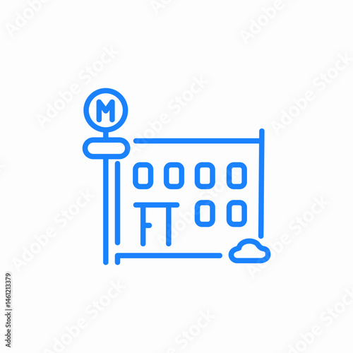 metro station icon sign vector