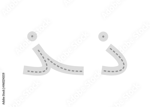 Tracing arabic connected letter form. Tracing hijaiyah letter for kids