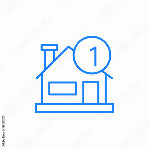 number one house icon sign vector