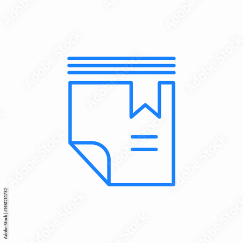 paper bookmark icon sign vector