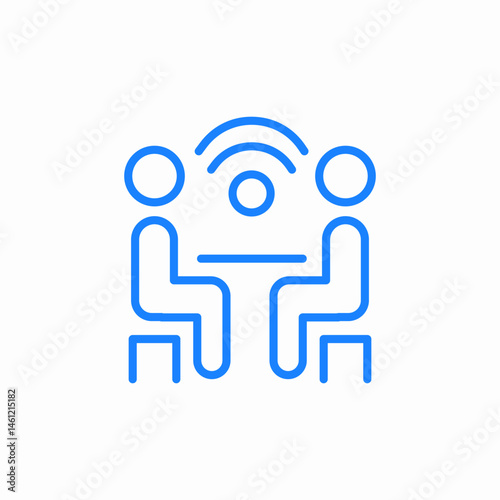 people meeting table icon sign vector