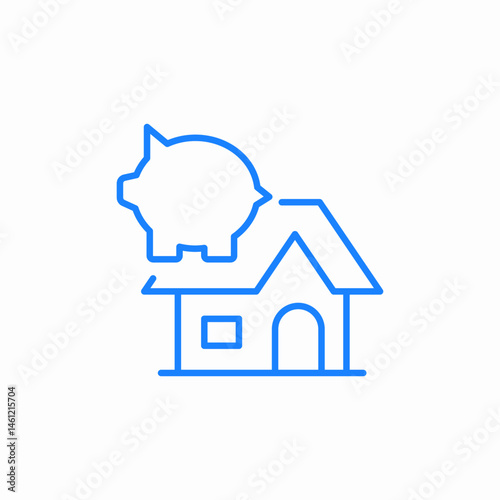 piggy bank house icon sign vector
