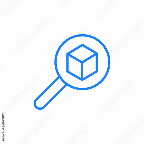 search cube icon sign vector