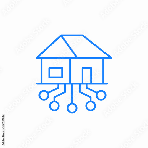 smart house icon sign vector