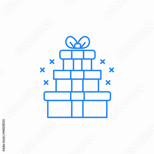 stacked presents icon sign vector