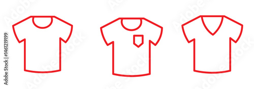 T-shirt icon. T-shirt icon collection line and flat style. T-shirt with hanger icon. T-shirt sign and symbol. Vector illustration.