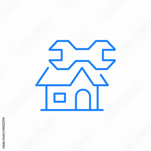 wrench screwdriver house icon sign vector