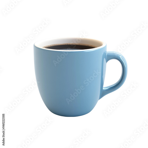 Wallpaper Mural Light blue ceramic coffee mug filled with fresh black coffee on plain background, cut out - stock png. Torontodigital.ca