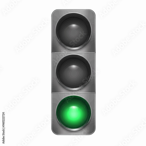 Vertical traffic light. On a transparent white background, suitable for vector graphics.
