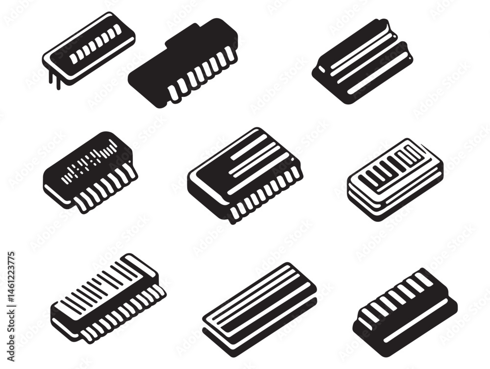 computer ram memory line art for digital device illustrations computer ram memory line art for digital device illustrations