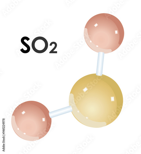 Molécule de dioxyde de soufre sur fond blanc