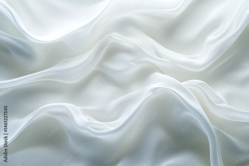 Obraz premium Close-up view of elegant, flowing white fabric.