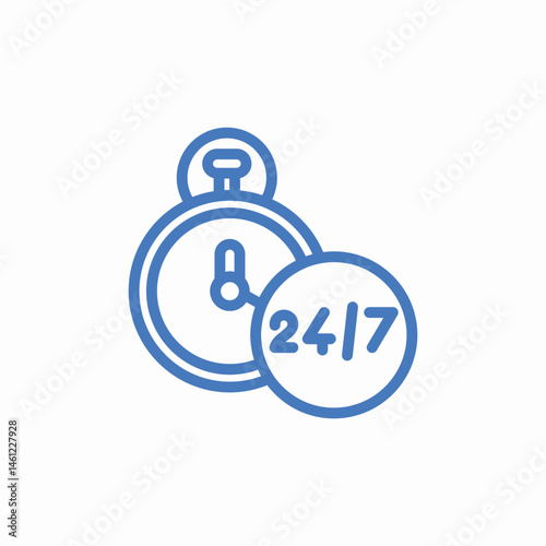 timer twentyfour seven icon sign vector