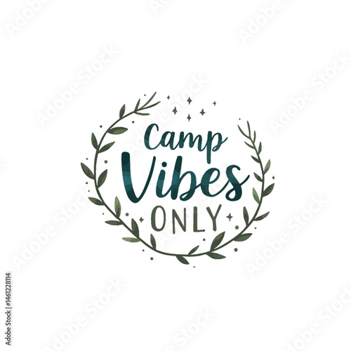 A set of logos on the theme of camping Silhouette of a fores