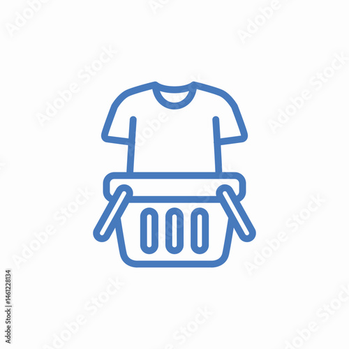 tshirt shopping basket icon sign vector