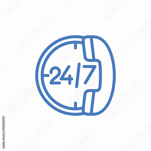 twentyfour seven clock icon sign vector