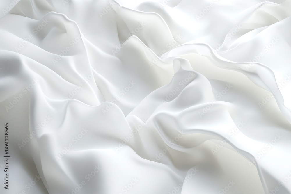 Obraz premium Close-up view of flowing, white fabric folds.