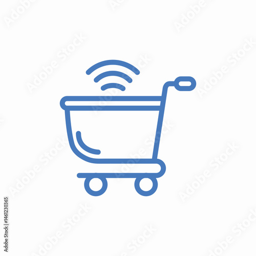 wifi shopping cart icon sign vector
